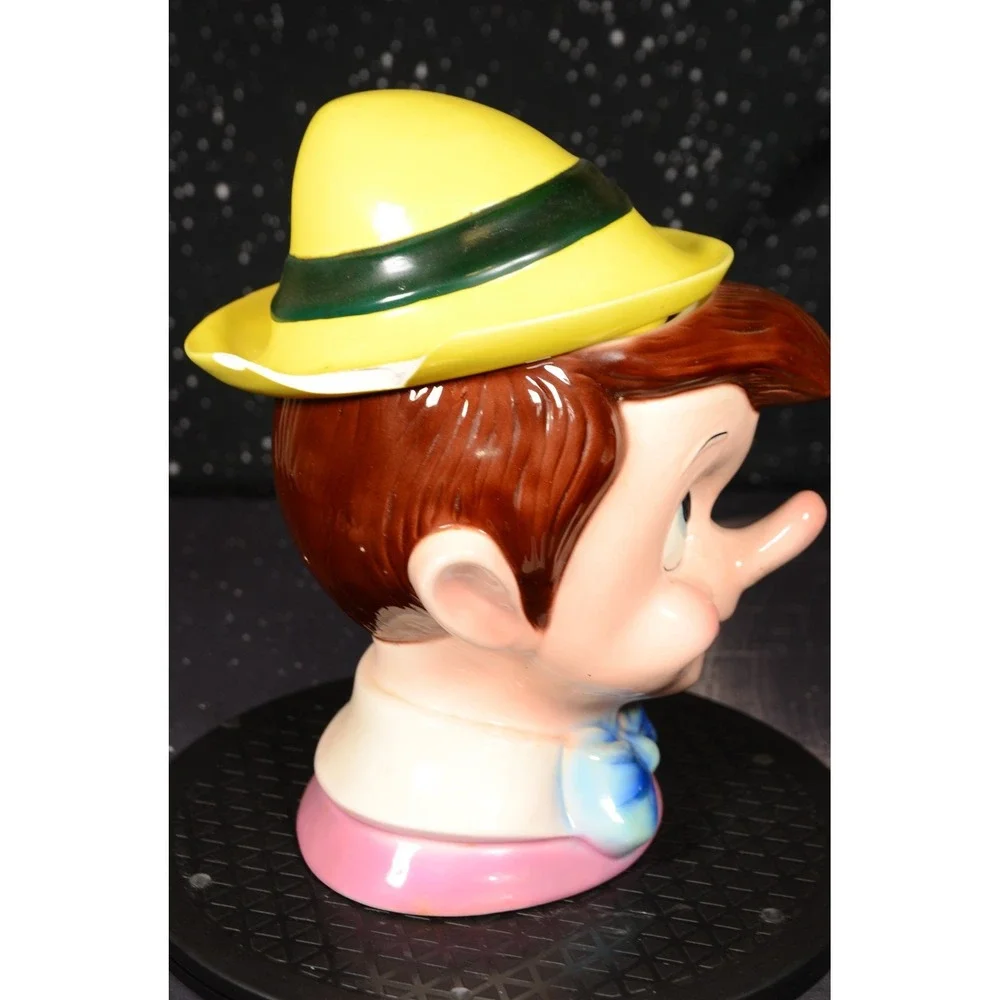 RARE Pinocchio Head Cookie Jar‎ Walt Disney Vintage Disneyana Collectible